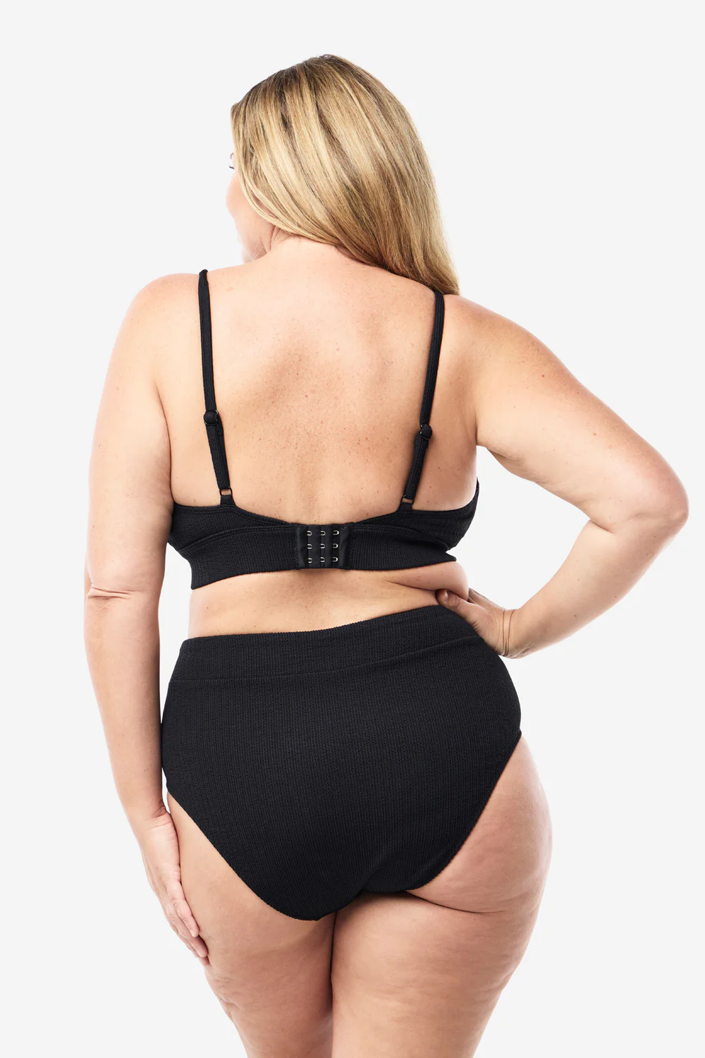 Byron Adjustable Bikini Top - Black Texture - Image 11