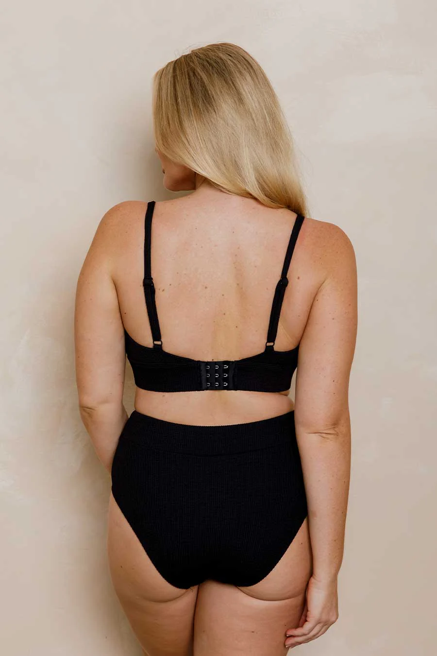 Byron Adjustable Bikini Top - Black Texture - Image 8