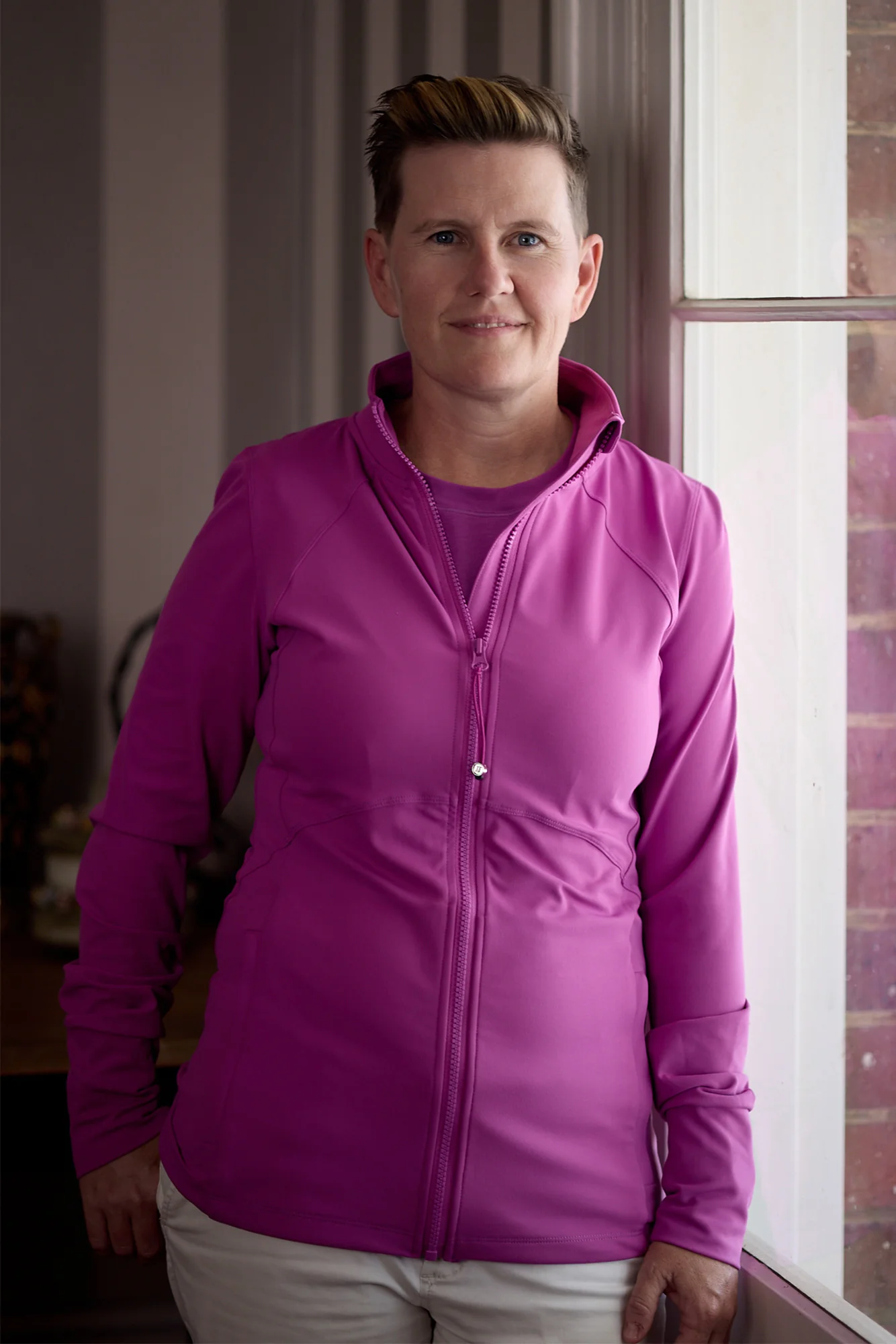 Zip Through Base Jacket - Violet - Image 6