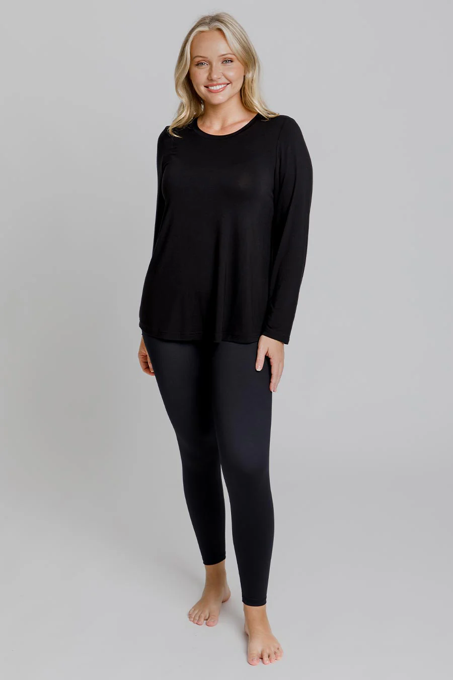 Bamboo Long Sleeve Top - Black - Image 10