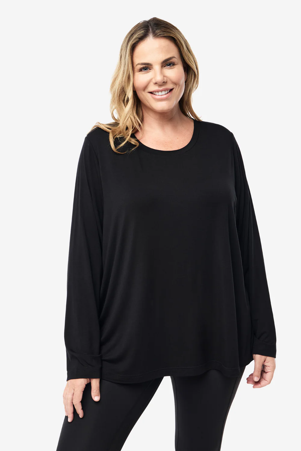 Bamboo Long Sleeve Top - Black - Image 5