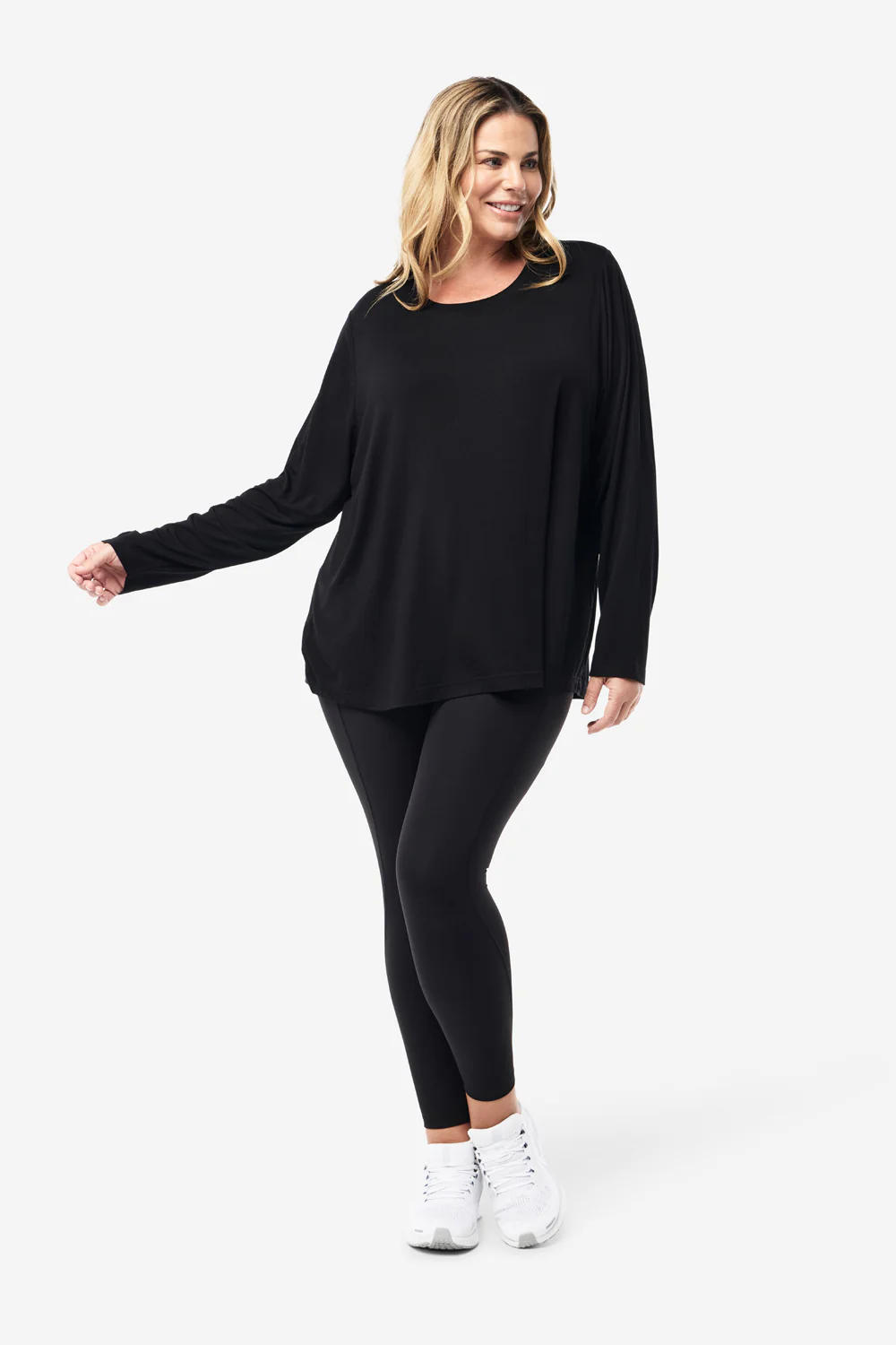 Bamboo Long Sleeve Top - Black - Image 7
