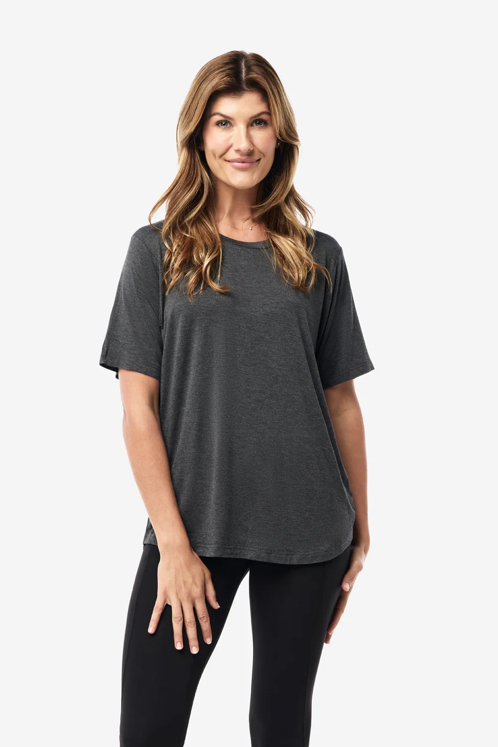 Classic Bamboo T-Shirt - Dark Grey Marle - Image 4