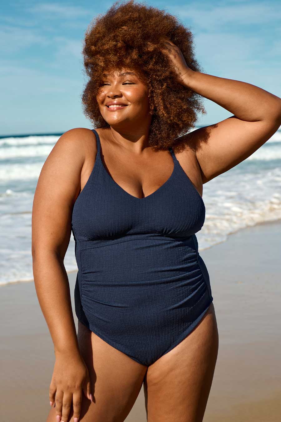Coolum Core Support One Piece Swim - Navy Texture - Image 8