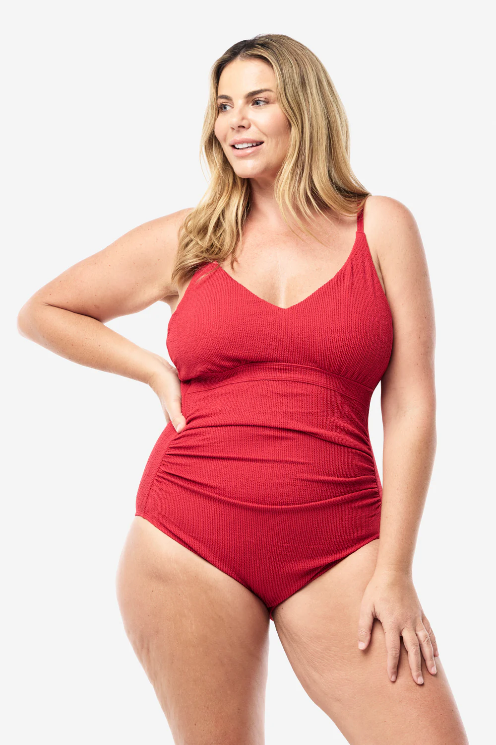 Coolum Core Support One Piece Swim - Red Texture - Image 8