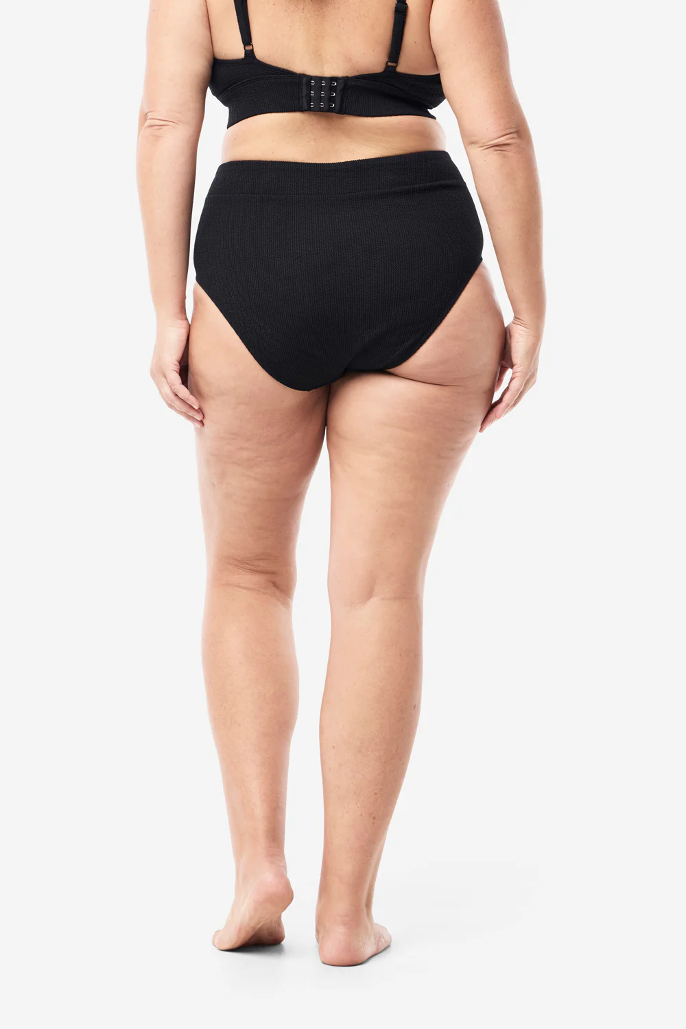 Byron High Waisted Bikini Bottom - Black Texture - Image 8