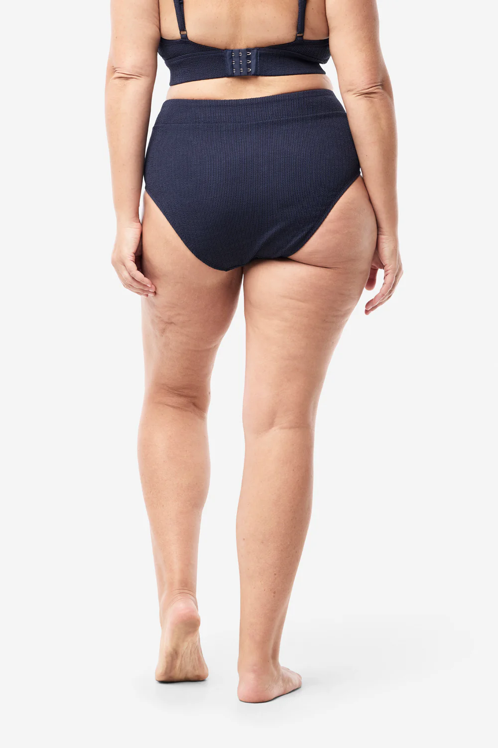 Byron High Waisted Bikini Bottom - Navy Texture - Image 8