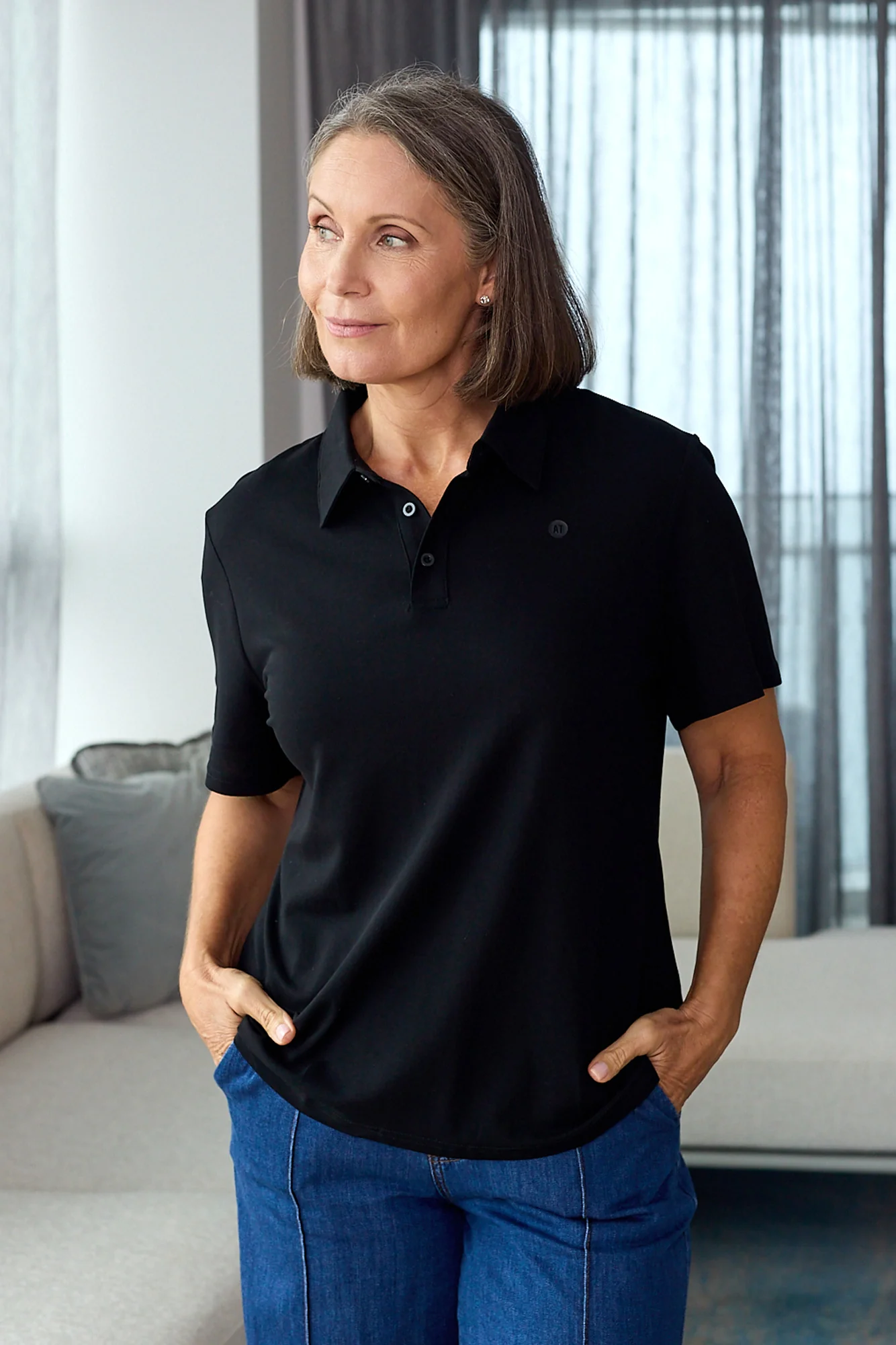 Polo Tee - Black - Image 4