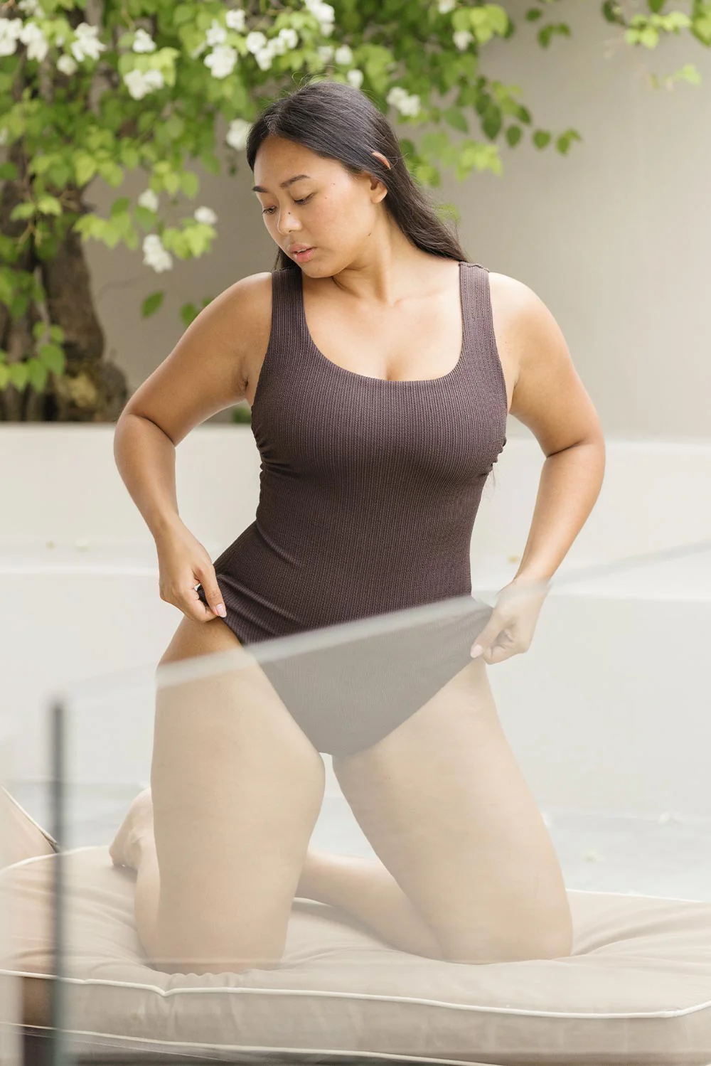 Sorrento Core Support One Piece Swim - Espresso Texture - Image 5