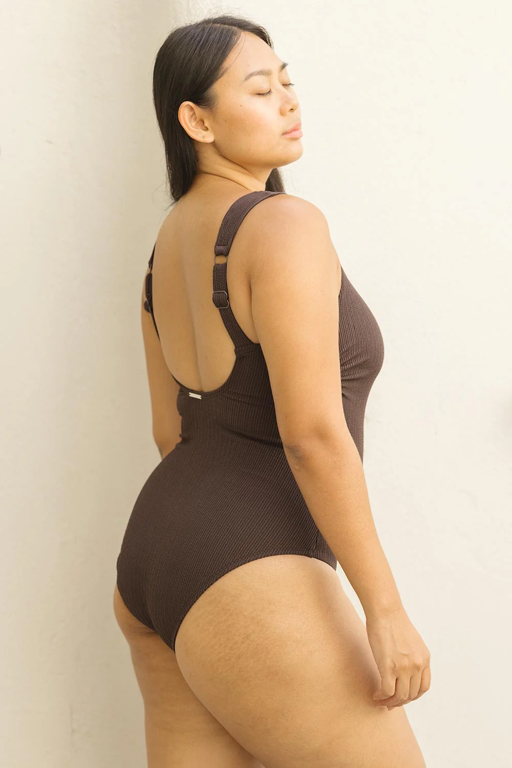 Sorrento Core Support One Piece Swim - Espresso Texture - Image 7