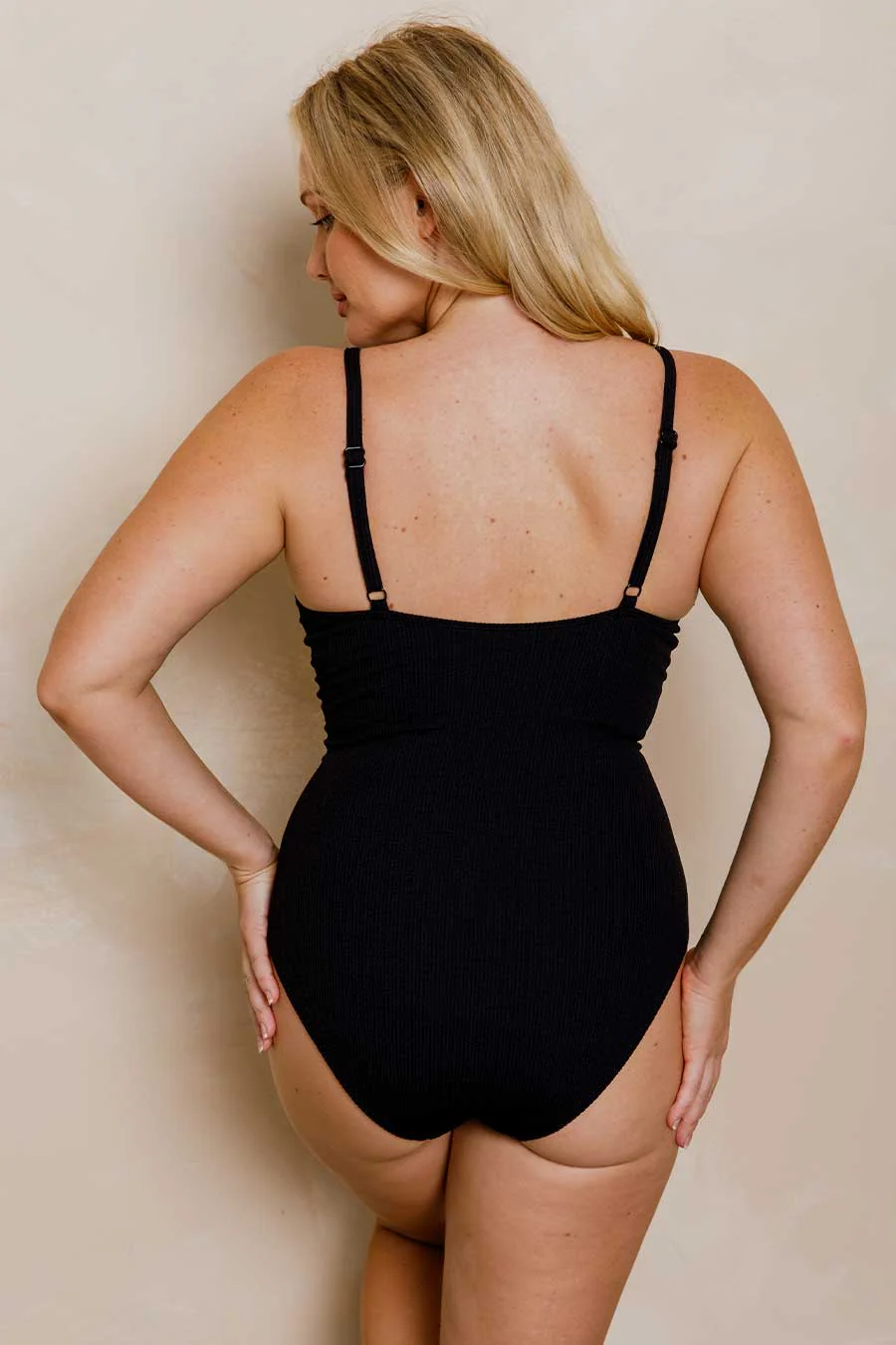 Coolum Core Support One Piece Swim - Black Texture - Image 12