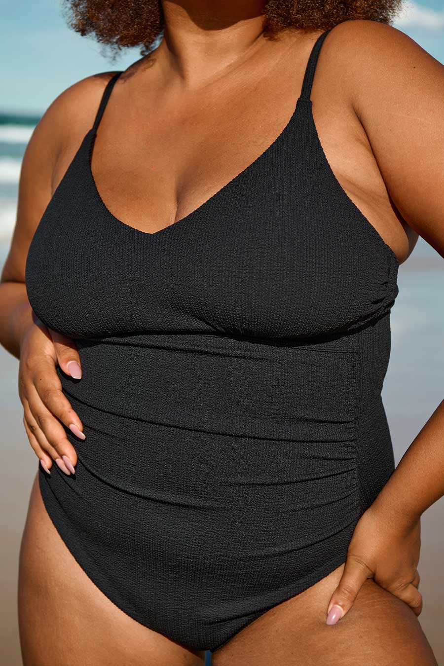 Coolum Core Support One Piece Swim - Black Texture - Image 13